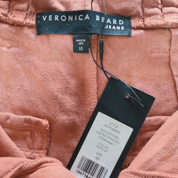 Veronica Beard Karter Crop Pants, Size 10, Mocha NWT - Picture 13 of 16